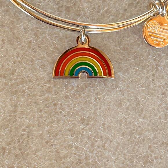 New NWT Alex and Ani Color Infusion Rainbow Bracelet Silver Tone - Picture 2 of 5